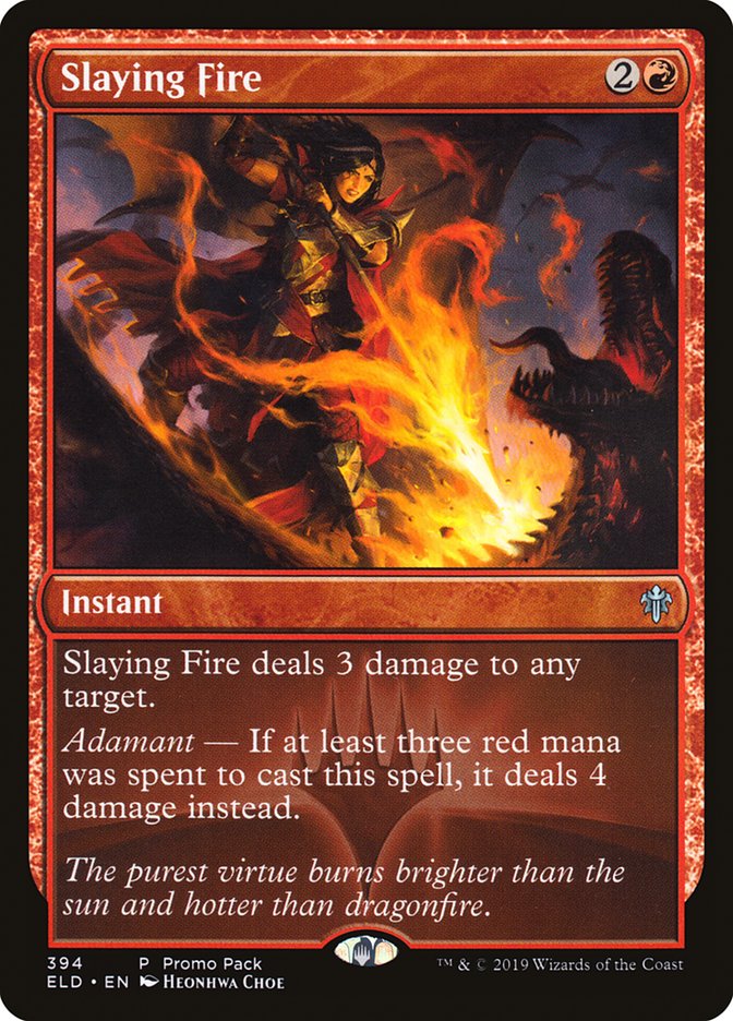 Slaying Fire (Promo Pack) [Throne of Eldraine Promos] | Exor Games Dartmouth