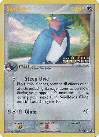 Swellow (32/113) (Stamped) [EX: Delta Species] | Exor Games Dartmouth