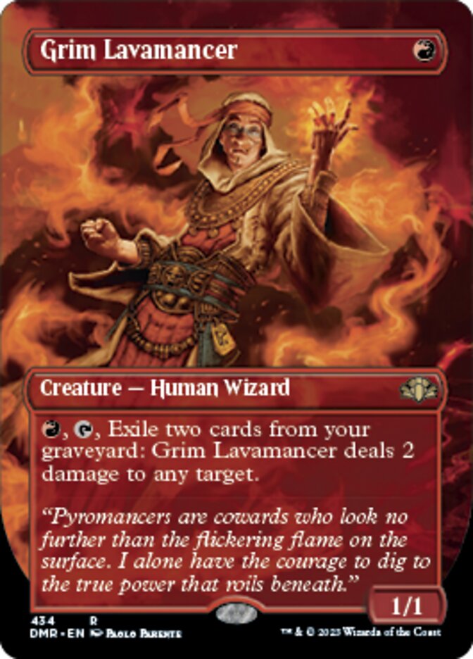 Grim Lavamancer (Borderless Alternate Art) [Dominaria Remastered] | Exor Games Dartmouth