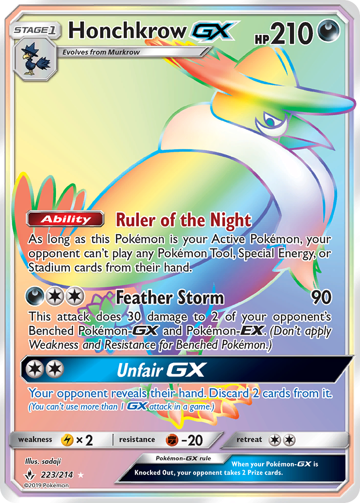 Honchkrow GX (223/214) [Sun & Moon: Unbroken Bonds] | Exor Games Dartmouth