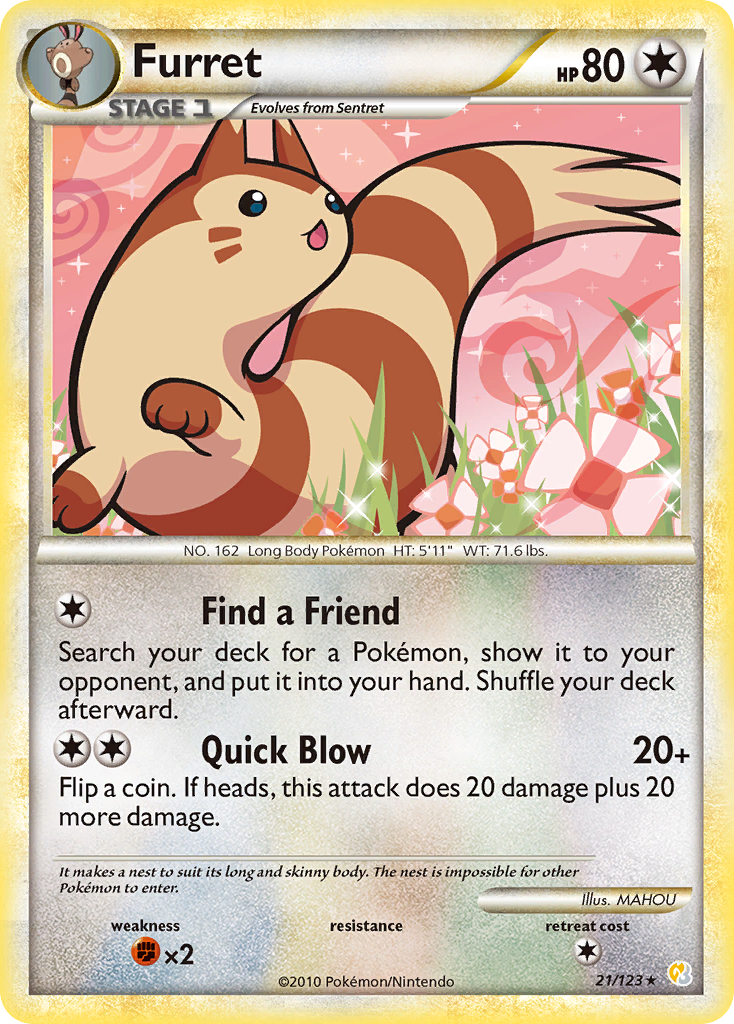 Furret (21/123) [HeartGold & SoulSilver: Base Set] | Exor Games Dartmouth