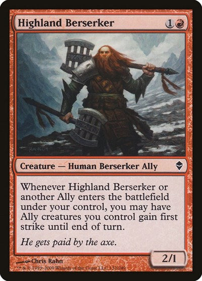 Highland Berserker [Zendikar] | Exor Games Dartmouth