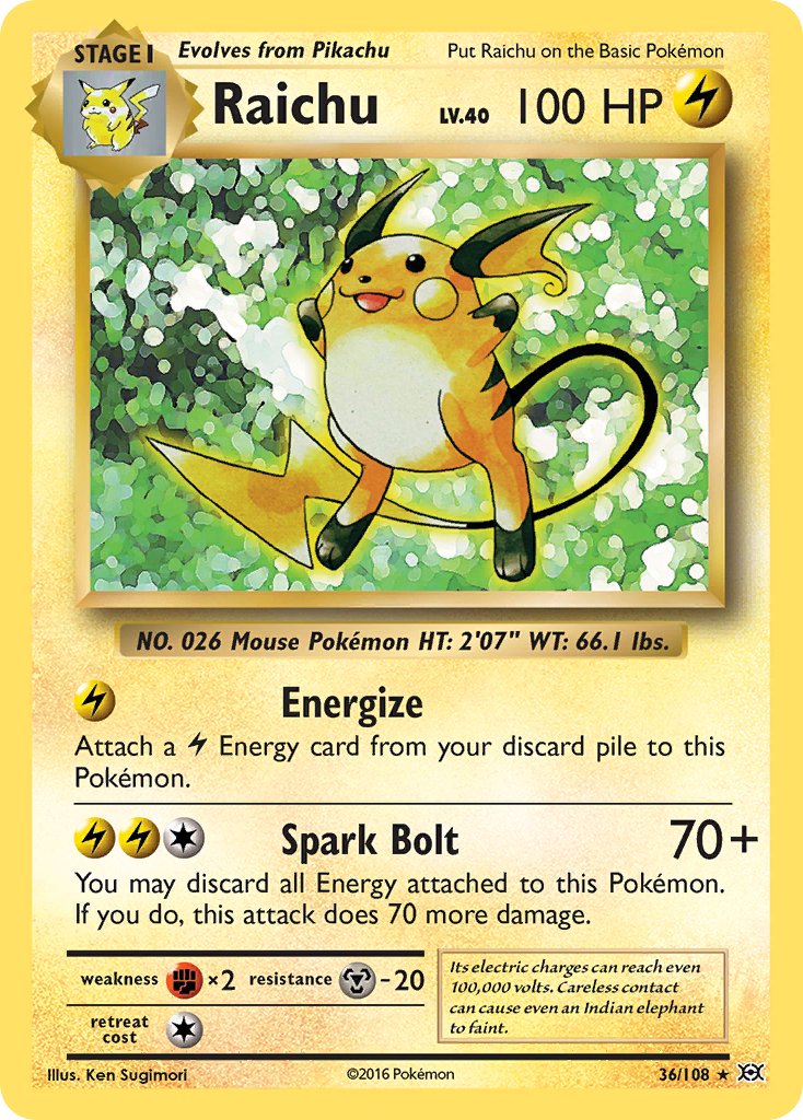 Raichu (36/108) (Theme Deck Exclusive) [XY: Evolutions] | Exor Games Dartmouth