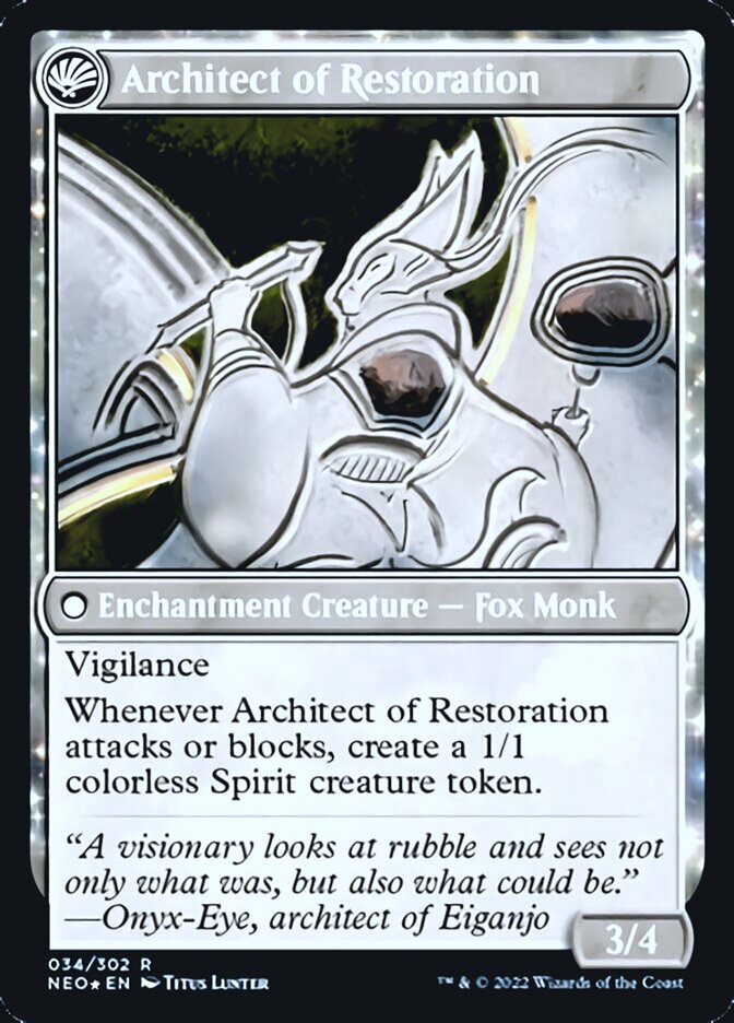 The Restoration of Eiganjo // Architect of Restoration [Kamigawa: Neon Dynasty Prerelease Promos] | Exor Games Dartmouth