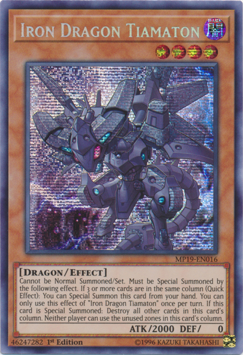 Iron Dragon Tiamaton [MP19-EN016] Prismatic Secret Rare | Exor Games Dartmouth