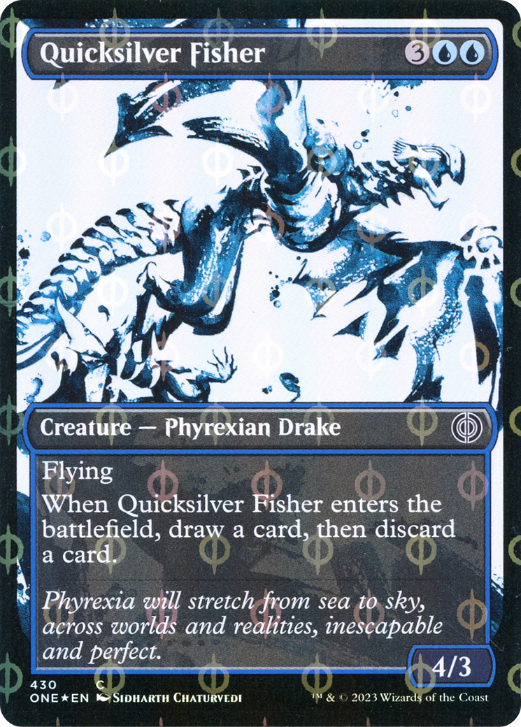 Quicksilver Fisher (Showcase Ichor Step-and-Compleat Foil) [Phyrexia: All Will Be One] | Exor Games Dartmouth