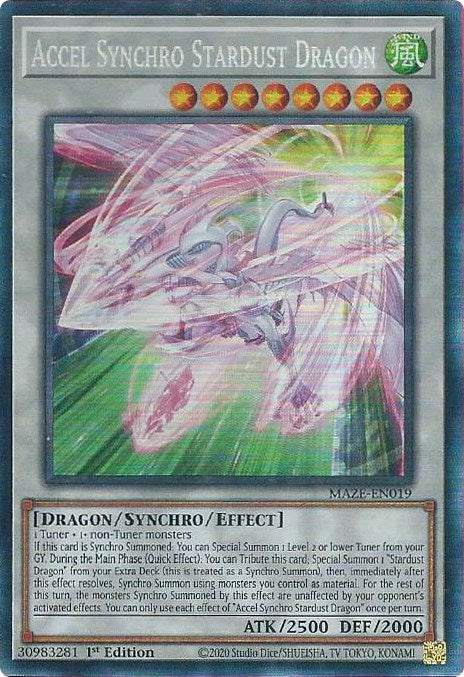 Accel Synchro Stardust Dragon [MAZE-EN019] Collector's Rare | Exor Games Dartmouth