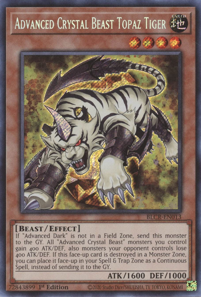 Advanced Crystal Beast Topaz Tiger [BLCR-EN013] Secret Rare | Exor Games Dartmouth