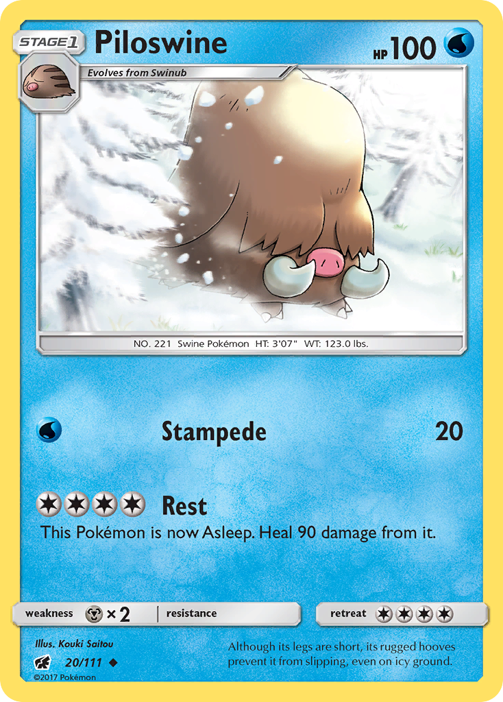 Piloswine (20/111) [Sun & Moon: Crimson Invasion] | Exor Games Dartmouth