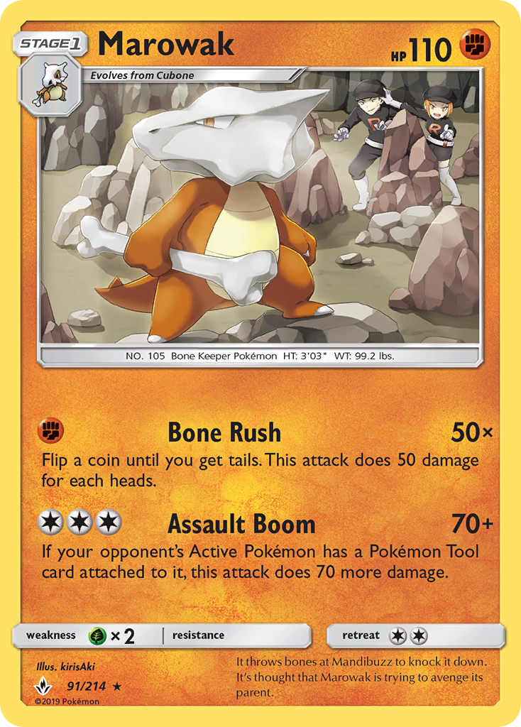 Marowak (91/214) [Sun & Moon: Unbroken Bonds] | Exor Games Dartmouth