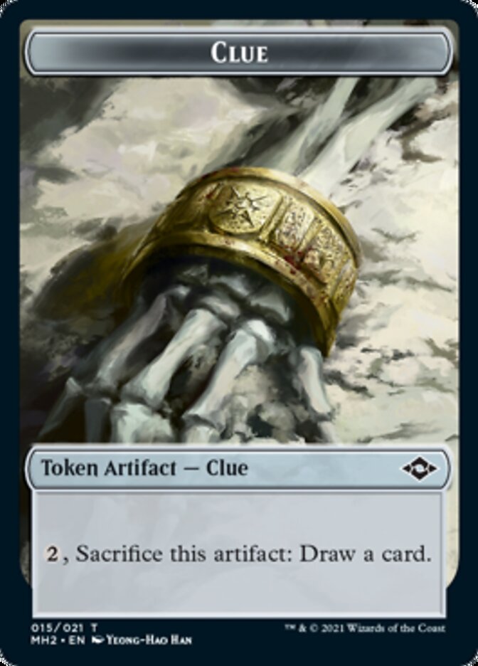 Clue Token (#15) // Timeless Dragon Token [Modern Horizons 2 Tokens] | Exor Games Dartmouth