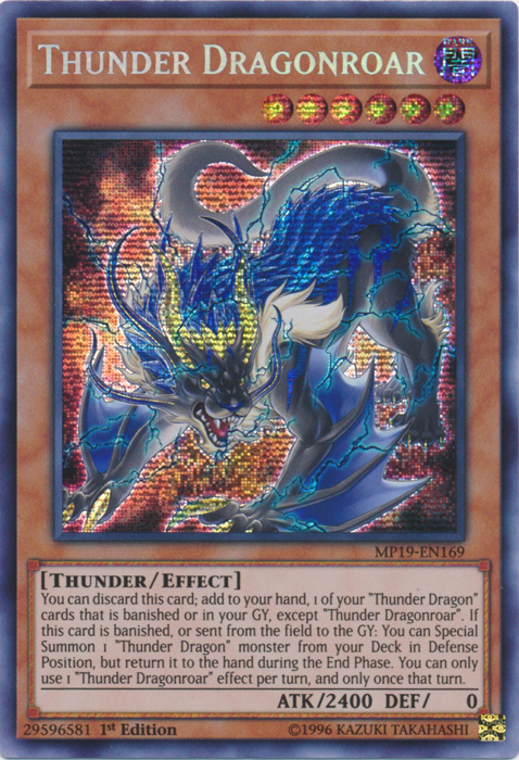 Thunder Dragonroar [MP19-EN169] Prismatic Secret Rare | Exor Games Dartmouth