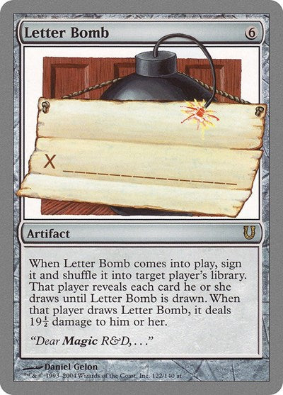 Letter Bomb [Unhinged] | Exor Games Dartmouth