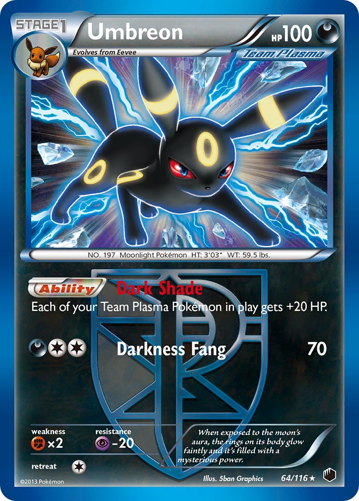 Umbreon (64/116) (Moltres Legendary Battle Deck) (Theme Deck Exclusive) [Black & White: Plasma Freeze] | Exor Games Dartmouth