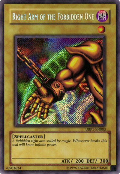 Right Arm of the Forbidden One [UBP1-EN003] Secret Rare | Exor Games Dartmouth