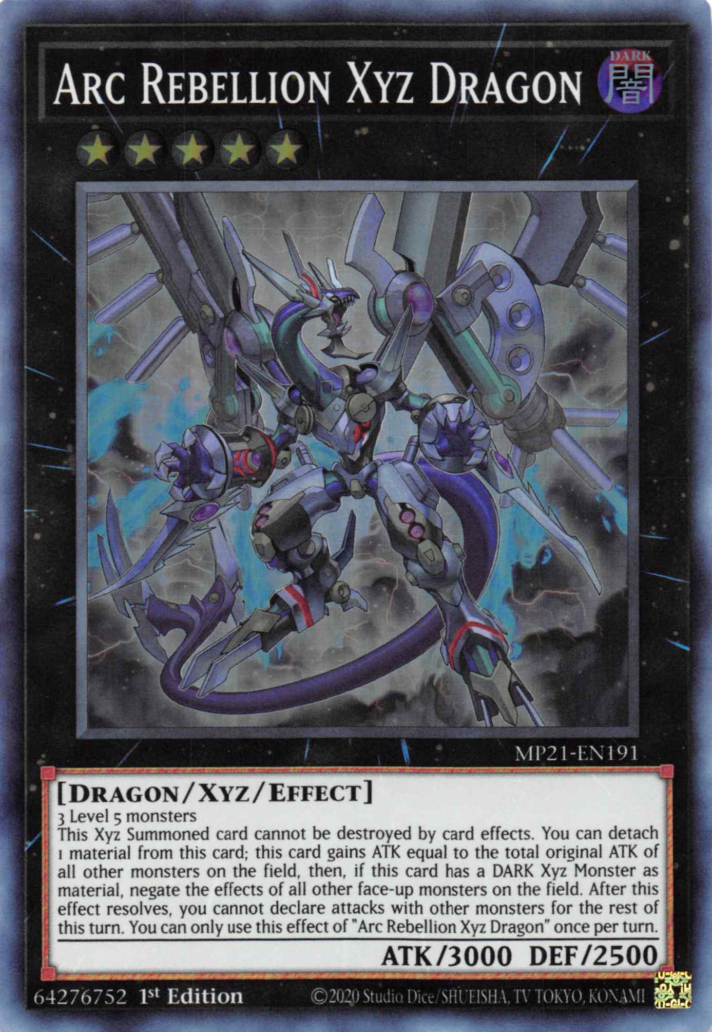 Arc Rebellion Xyz Dragon [MP21-EN191] Super Rare | Exor Games Dartmouth