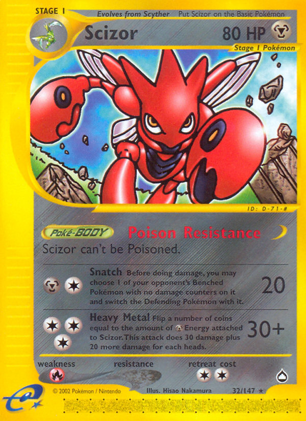 Scizor (32/147) [Aquapolis] | Exor Games Dartmouth