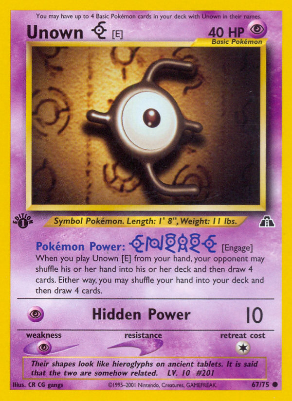 Unown [E] (67/75) [Neo Discovery 1st Edition] | Exor Games Dartmouth