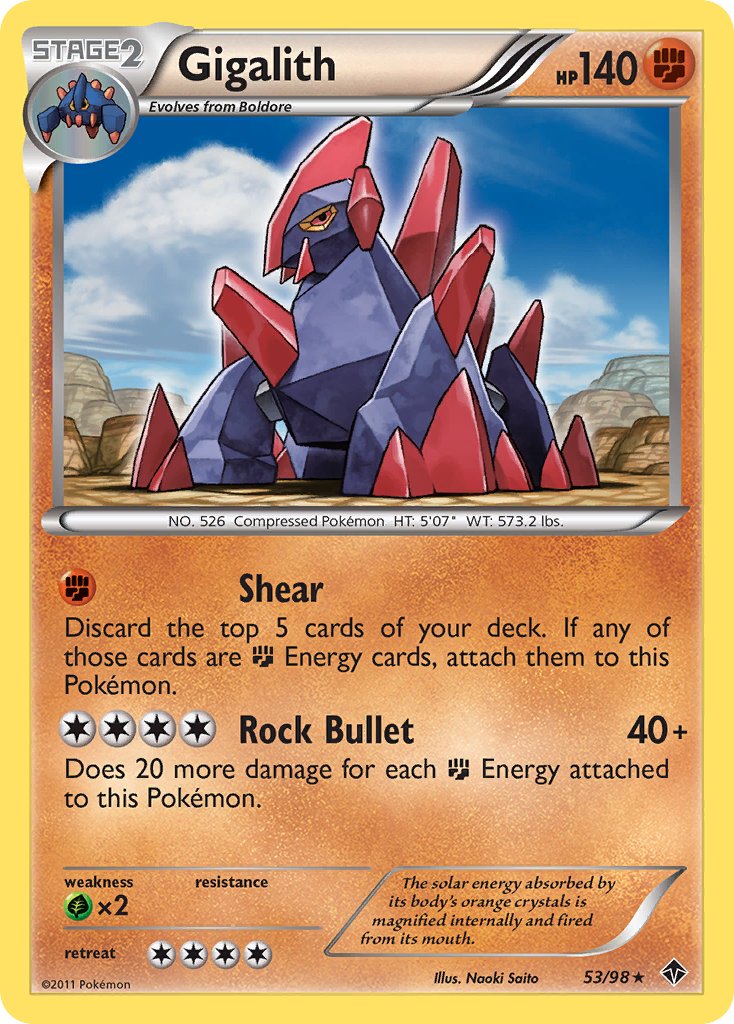 Gigalith (53/98) (Cracked Ice Holo) (Blister Exclusive) [Black & White: Emerging Powers] | Exor Games Dartmouth