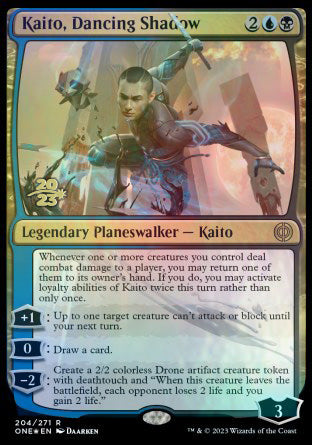 Kaito, Dancing Shadow [Phyrexia: All Will Be One Prerelease Promos] | Exor Games Dartmouth