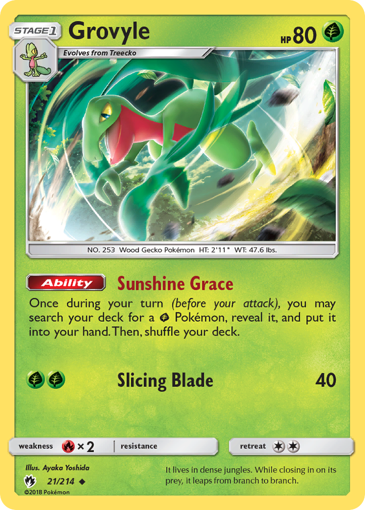 Grovyle (21/214) [Sun & Moon: Lost Thunder] | Exor Games Dartmouth