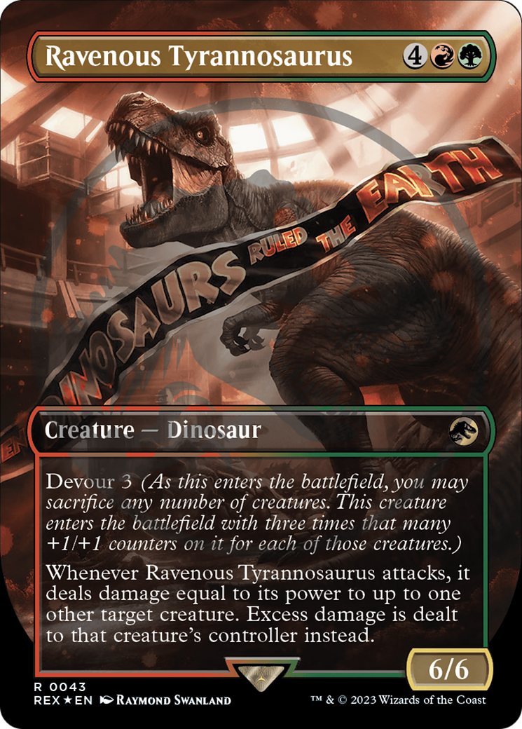 Ravenous Tyrannosaurus Emblem (Borderless) [Jurassic World Collection Tokens] | Exor Games Dartmouth