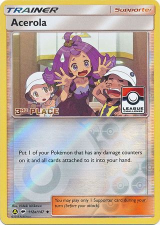 Acerola (112a/147) (League Promo 3rd Place) [Sun & Moon: Burning Shadows] | Exor Games Dartmouth