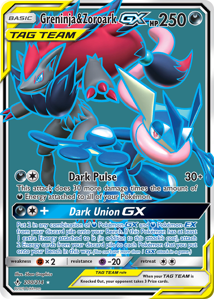 Greninja & Zoroark GX (200/214) [Sun & Moon: Unbroken Bonds] | Exor Games Dartmouth