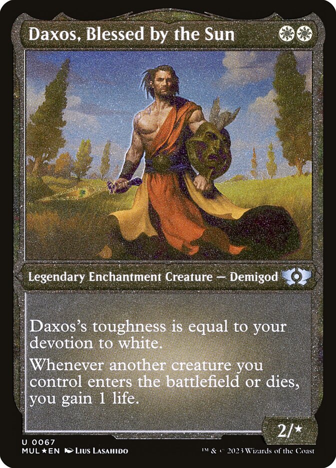 Daxos, Blessed by the Sun (Foil Etched) [Multiverse Legends] | Exor Games Dartmouth