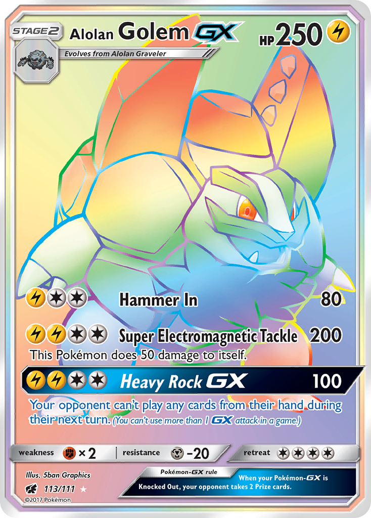 Alolan Golem GX (113/111) [Sun & Moon: Crimson Invasion] | Exor Games Dartmouth