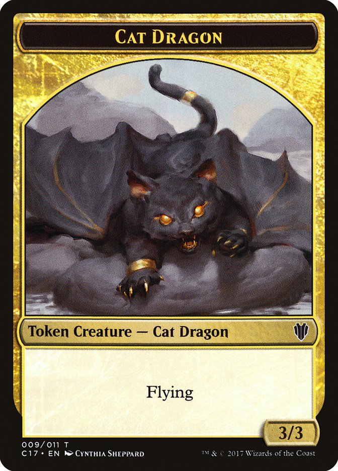 Cat Dragon // Dragon (007) Double-sided Token [Commander 2017 Tokens] | Exor Games Dartmouth