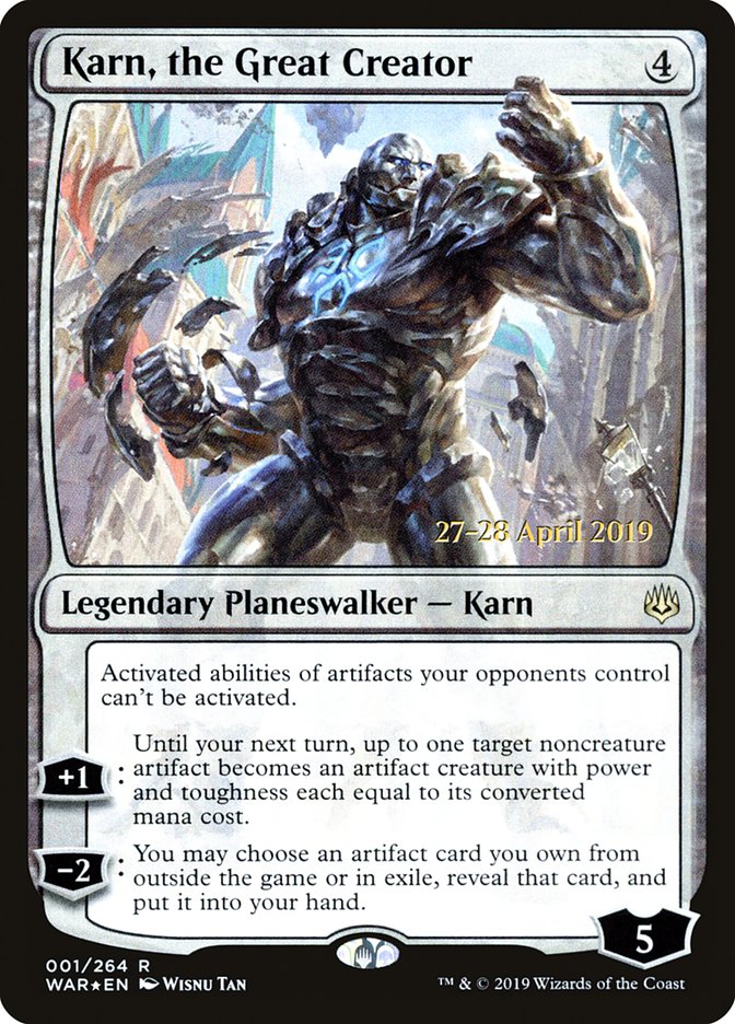 Karn, the Great Creator  [War of the Spark Prerelease Promos] | Exor Games Dartmouth