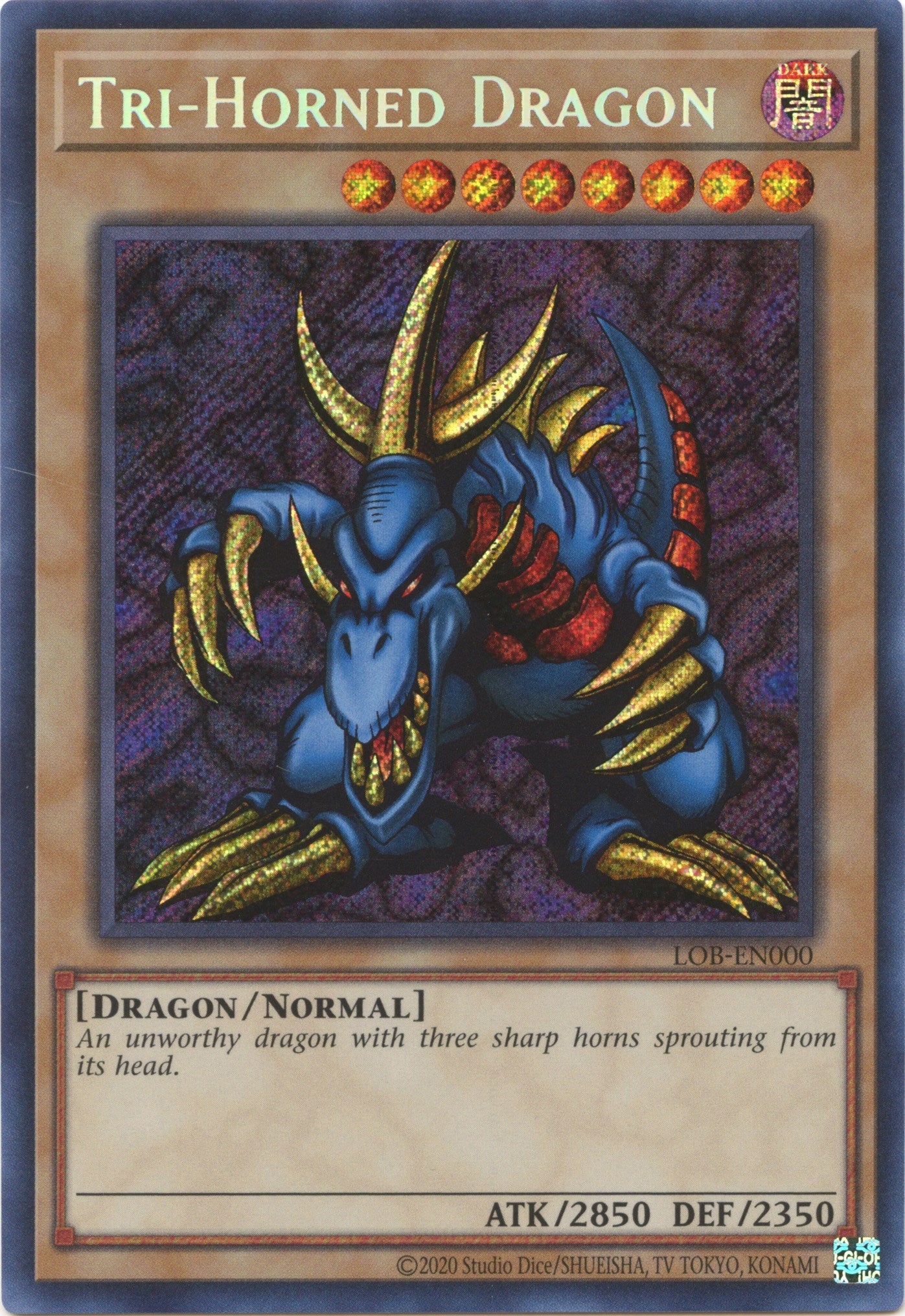 Tri-Horned Dragon (25th Anniversary) [LOB-EN000] Secret Rare | Exor Games Dartmouth