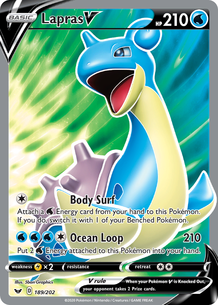 Lapras V (189/202) [Sword & Shield: Base Set] | Exor Games Dartmouth