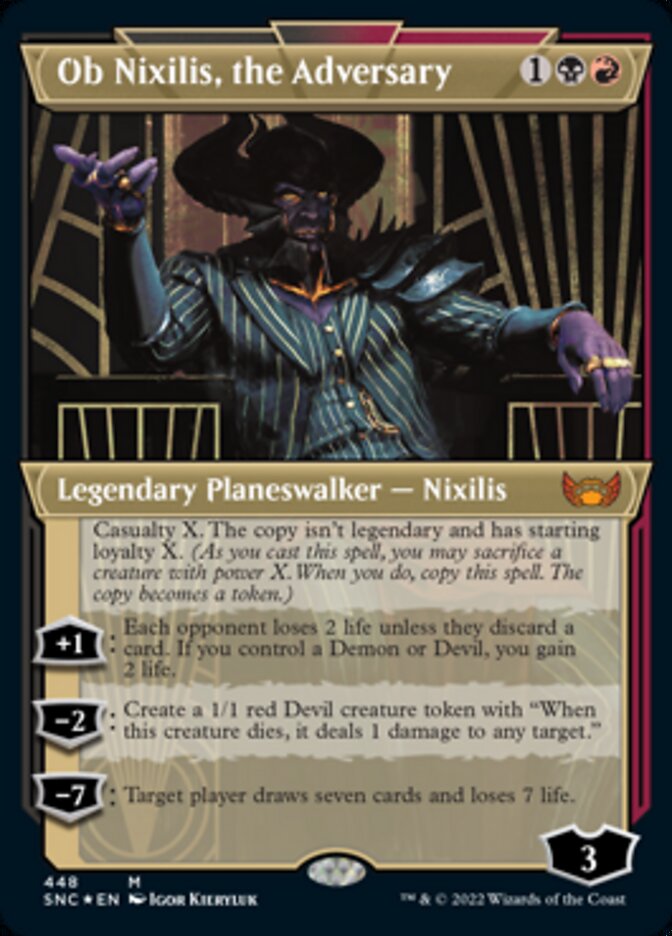 Ob Nixilis, the Adversary (Showcase Art Deco Foil Etched) [Streets of New Capenna] | Exor Games Dartmouth