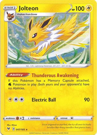 Jolteon (047/185) (Cosmos Holo) [Sword & Shield: Vivid Voltage] | Exor Games Dartmouth