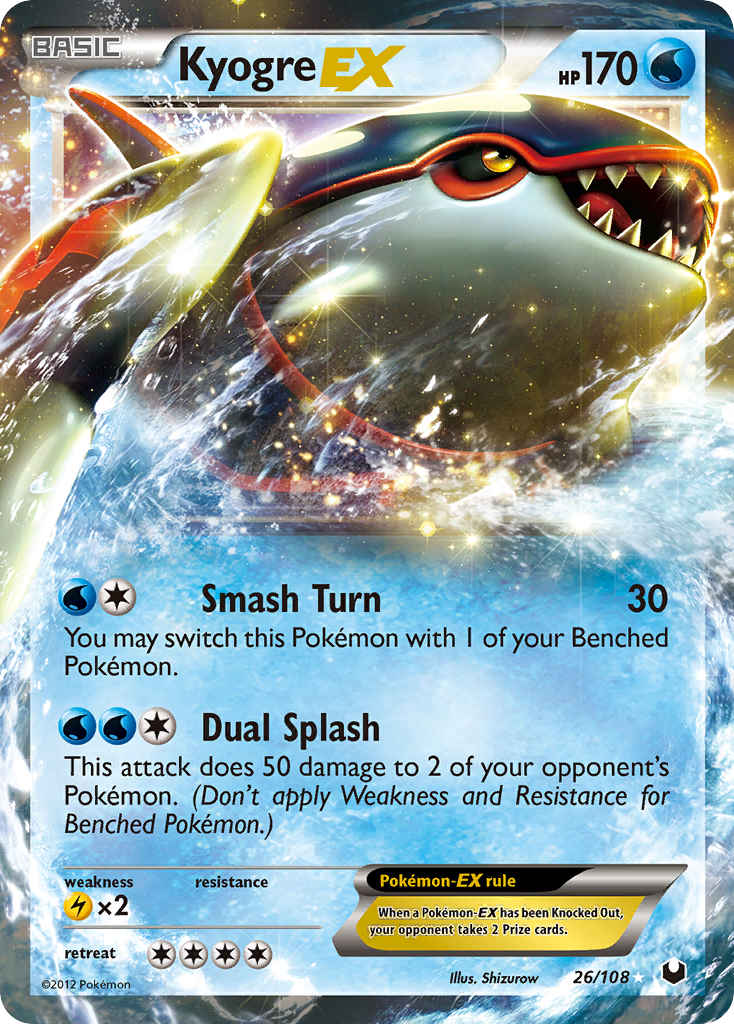 Kyogre EX (26/108) [Black & White: Dark Explorers] | Exor Games Dartmouth
