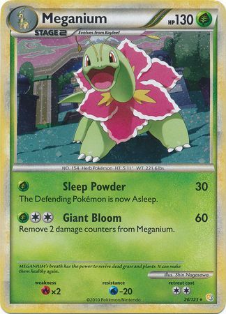 Meganium (26/123) (Cracked Ice Holo) [HeartGold & SoulSilver: Base Set] | Exor Games Dartmouth