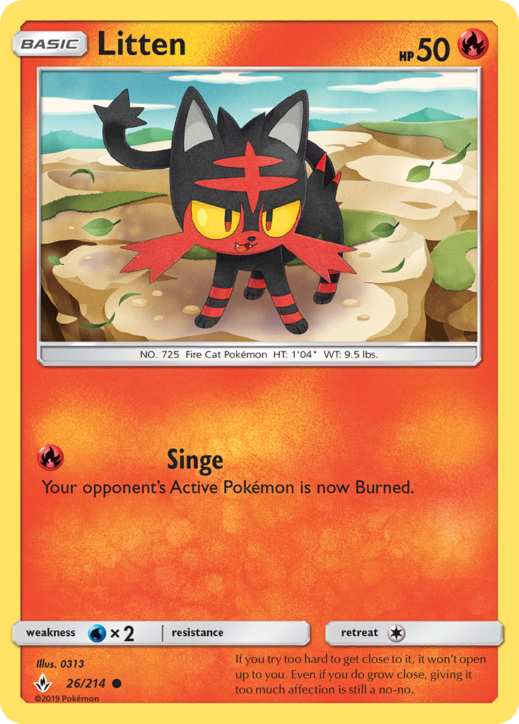 Litten (26/214) [Sun & Moon: Unbroken Bonds] | Exor Games Dartmouth