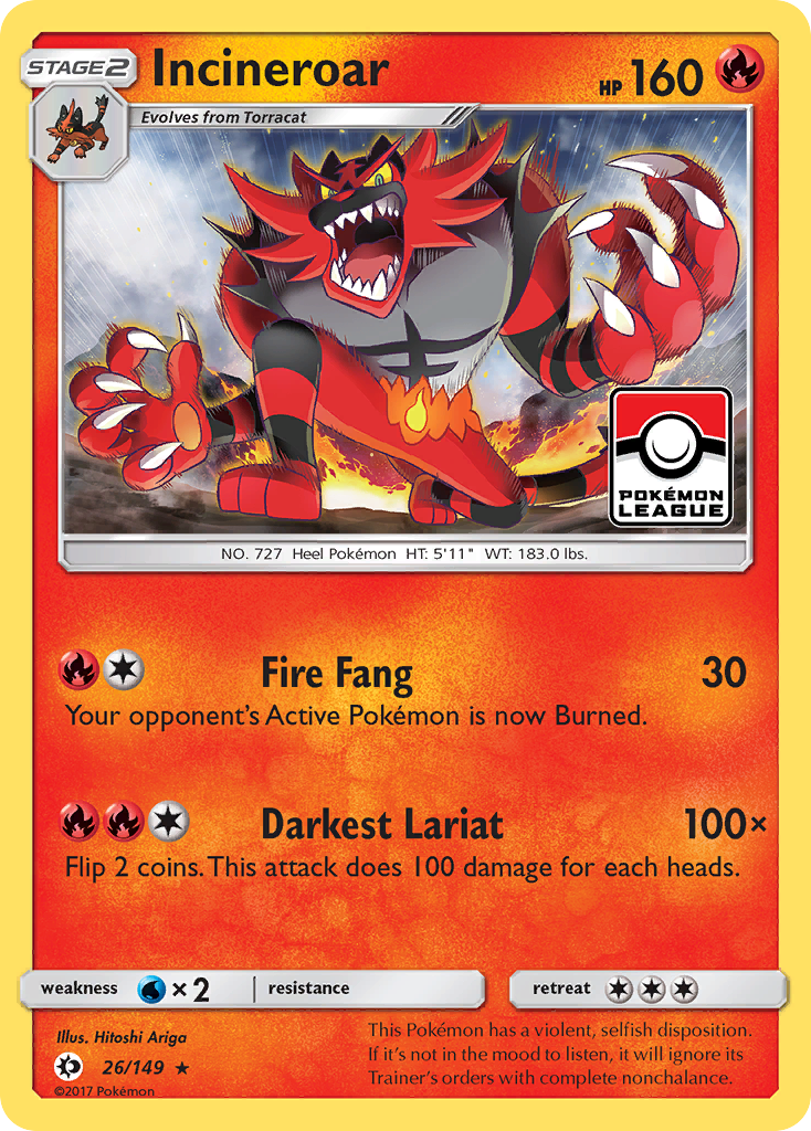 Incineroar (26/149) [Sun & Moon: Base Set] | Exor Games Dartmouth