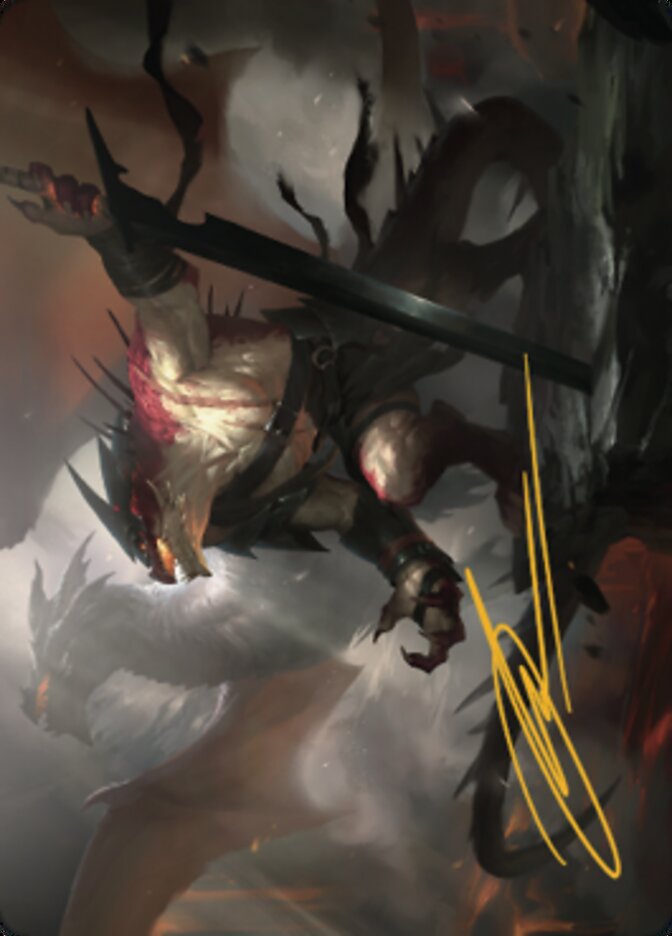 Rivaz of the Claw Art Card (Gold-Stamped Signature) [Dominaria United Art Series] | Exor Games Dartmouth