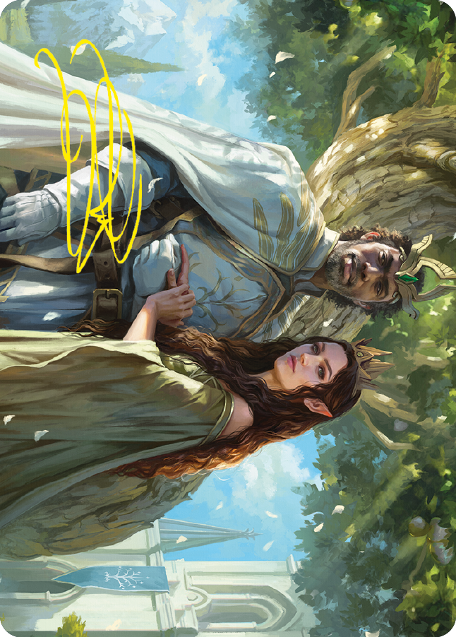 Aragorn and Arwen, Wed Art Card (Gold-Stamped Signature) [The Lord of the Rings: Tales of Middle-earth Art Series] | Exor Games Dartmouth