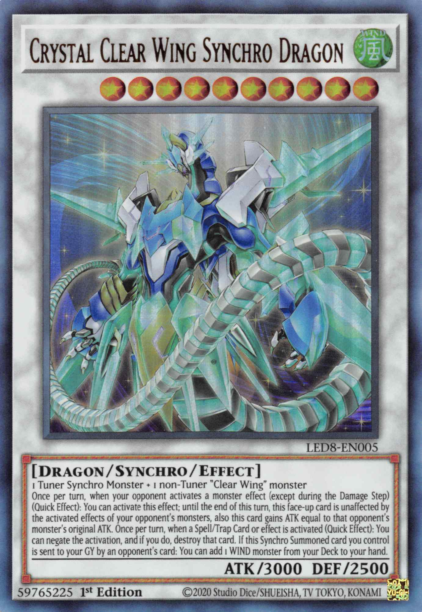 Crystal Clear Wing Synchro Dragon [LED8-EN005] Ultra Rare | Exor Games Dartmouth