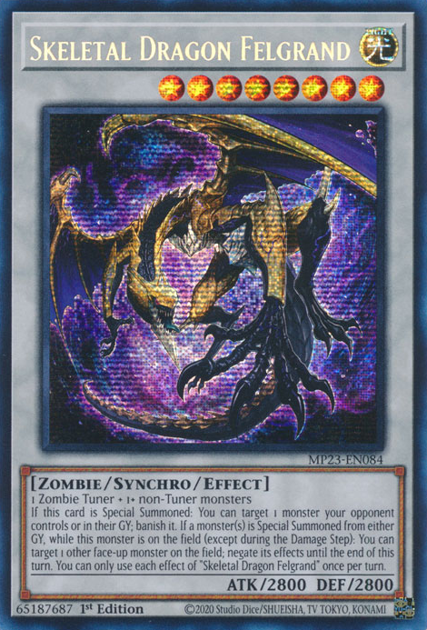 Skeletal Dragon Felgrand [MP23-EN084] Prismatic Secret Rare | Exor Games Dartmouth