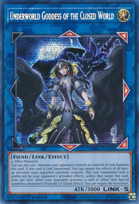 Underworld Goddess of the Closed World [MP22-EN028] Prismatic Secret Rare | Exor Games Dartmouth