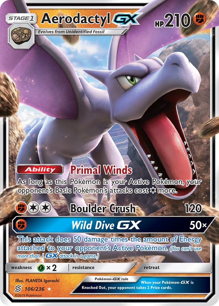 Aerodactyl GX (106/236) [Sun & Moon: Unified Minds] | Exor Games Dartmouth