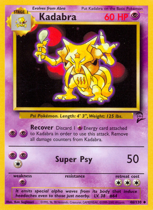 Kadabra (46/130) [Base Set 2] | Exor Games Dartmouth