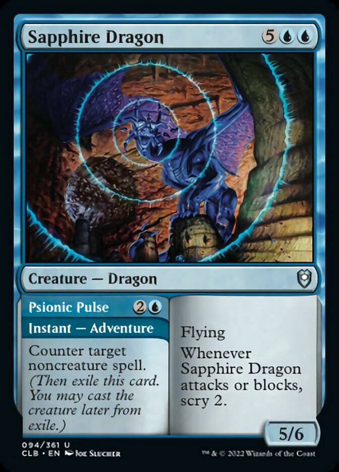 Sapphire Dragon // Psionic Pulse [Commander Legends: Battle for Baldur's Gate] | Exor Games Dartmouth