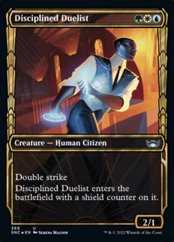 Disciplined Duelist (Showcase Golden Age Gilded Foil) [Streets of New Capenna] | Exor Games Dartmouth