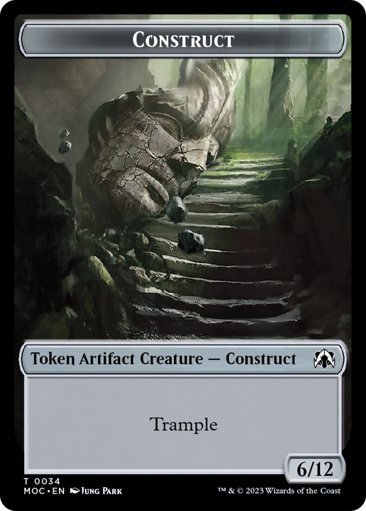 Phyrexian Golem // Construct Double-Sided Token [March of the Machine Commander Tokens] | Exor Games Dartmouth